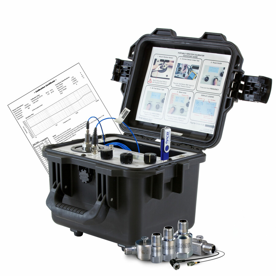 Přenosný vibrační kalibrátor - průmyslový standard pro ověřování vibračních senzorů v poli.